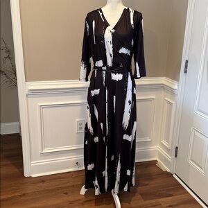 Elegant Black and White Women's Dress